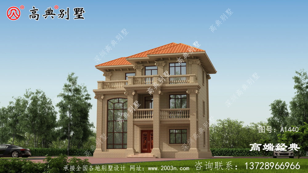簡(jiǎn)歐三層小戶型農(nóng)村別墅效果圖
