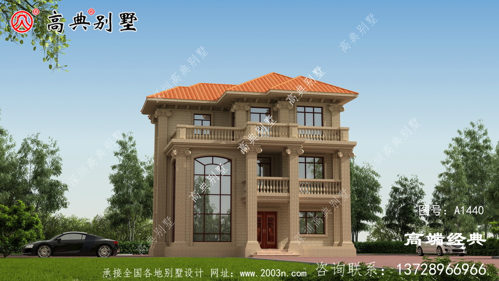 簡(jiǎn)歐三層小戶型農(nóng)村別墅效果圖