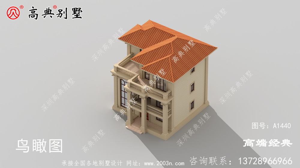 簡(jiǎn)歐三層小戶型農(nóng)村別墅效果圖